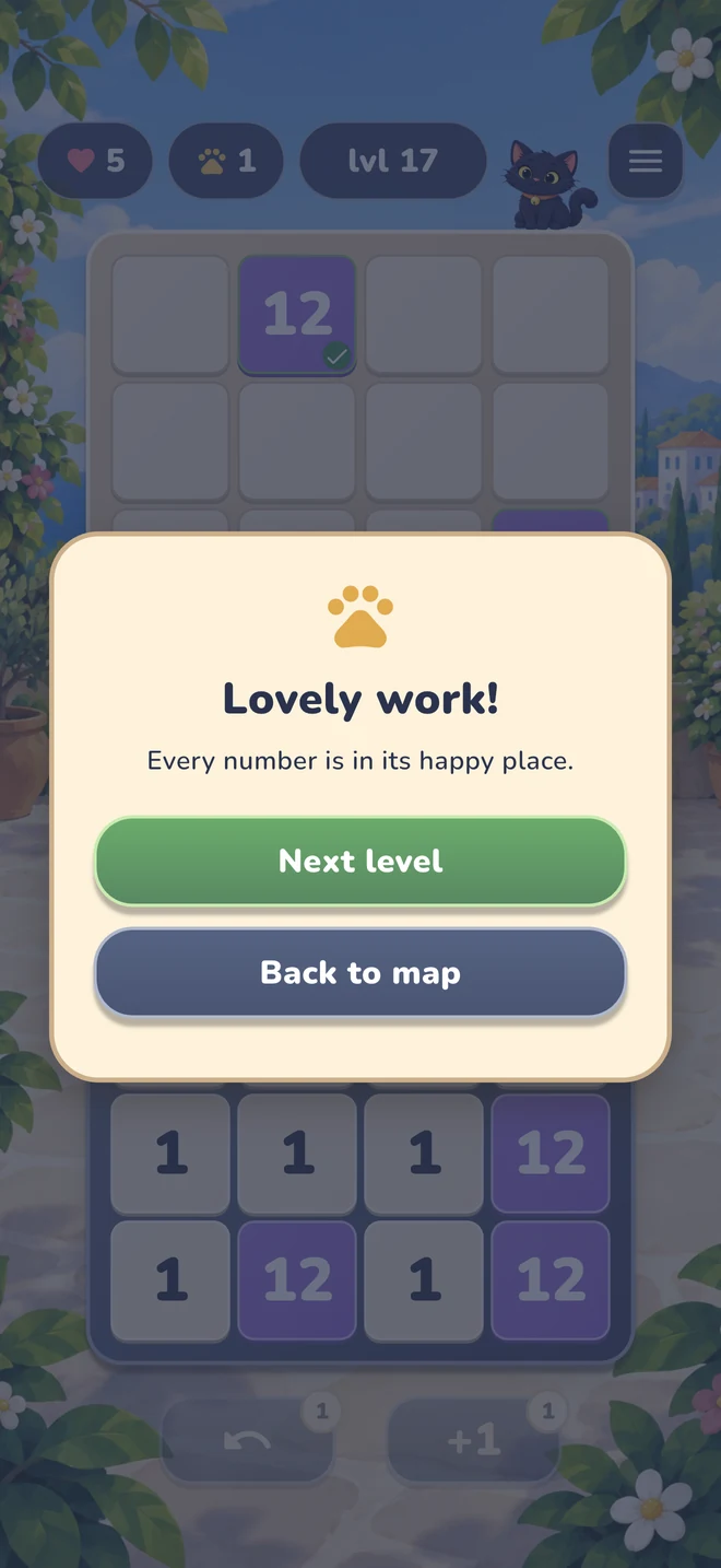 Level 17 completed with every target in place